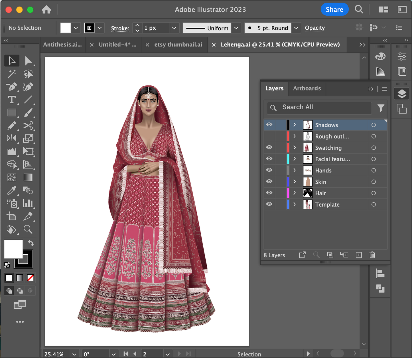 The Sabyasachi Lehenga (Editable Ai. files)