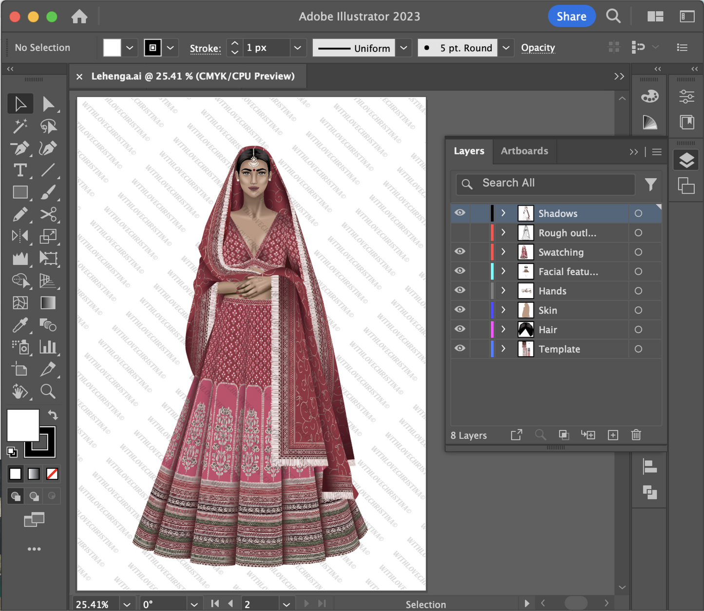 The Sabyasachi Lehenga (Editable Ai. files)