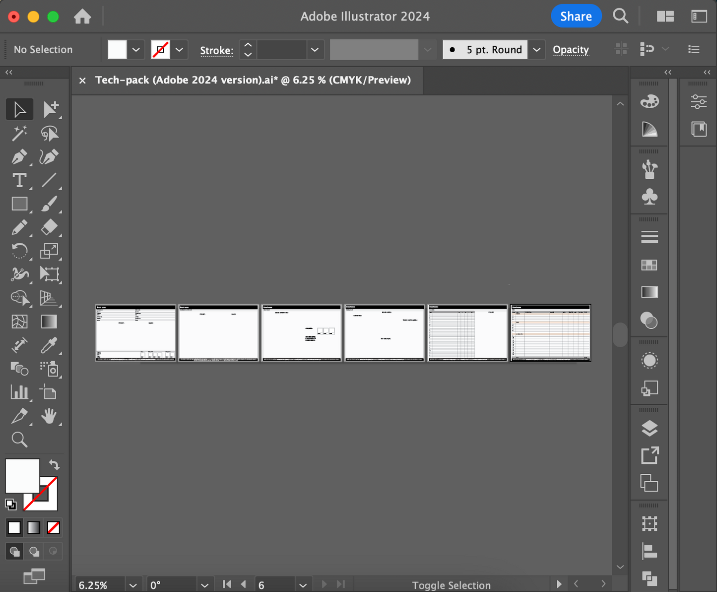 Tech pack template (Ai., Pdf, etc)