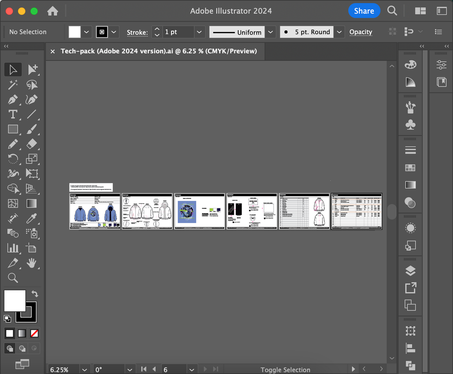 Tech pack template (Ai., Pdf, etc)