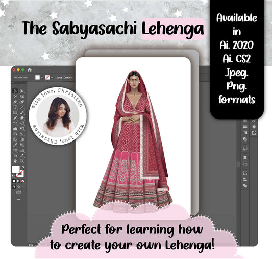 The Sabyasachi Lehenga (Editable Ai. files)