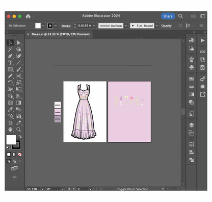 A girl's dress (Editable Ai. files)