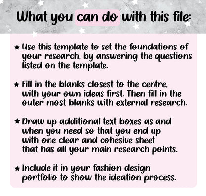 Mind Map Template (Jpeg. Printable file)