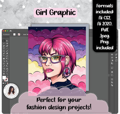 Girl Graphic (Editable Ai. files)