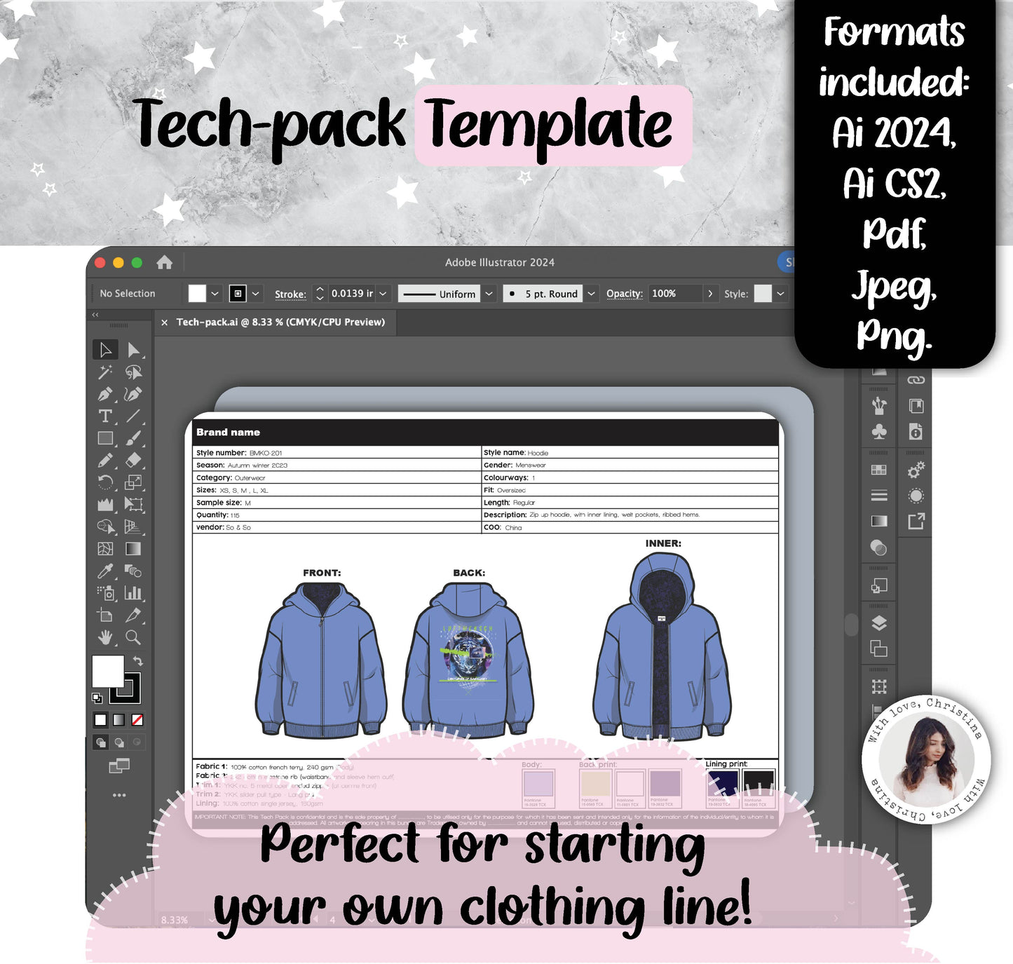 Tech pack template (Ai., Pdf, etc)